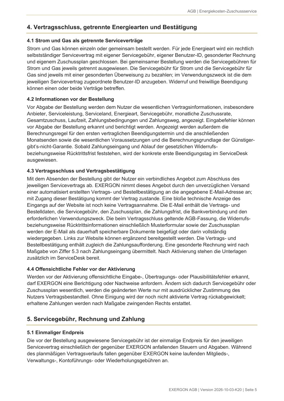 EXERGON Nutzungsbedingungen - Seite 5 von 17