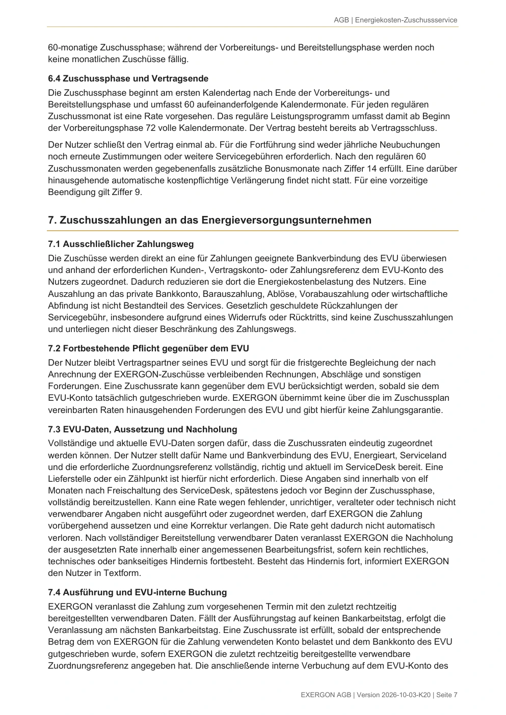 EXERGON Nutzungsbedingungen - Seite 7 von 17